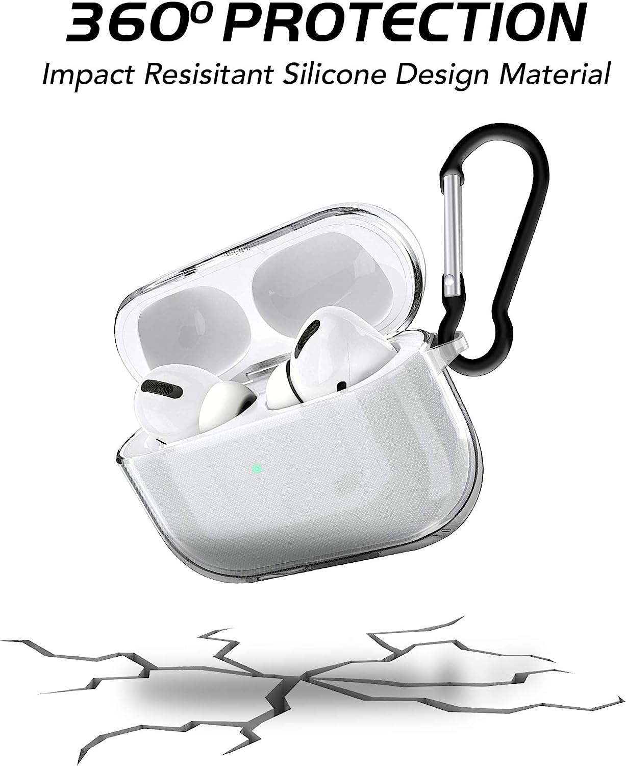 Acepods Pro 2 Soft TPU Protective Case with Keychain Shockproof Cover